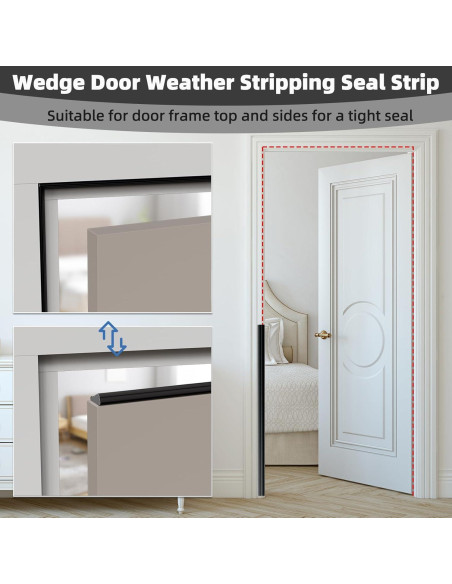 Tira de Sellado Aislante MUSRCYIO 196 cm Negra para Puertas y Ventanas