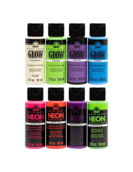 Set de Pintura Acrílica Neon FolkArt 8 Colores 60 ml Set de Pintura Acrílica Neon FolkArt 8 Colores 60 ml