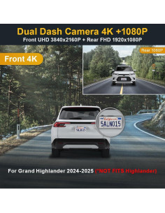 Cámara de Salpicadero Dual 4K Fitcamx para Toyota Grand Highlander 2024-2025 2