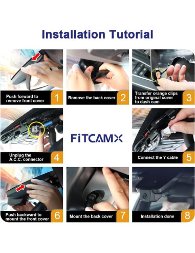 Cámara de Salpicadero Dual 4K Fitcamx para Toyota Grand Highlander 2024-2025