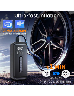 Compresor de Aire Portátil Yeaban 150 PSI - Batería Recargable 2