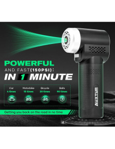 Inflador de Neumáticos Portátil AUXTUR 150PSI con Luz LED 2