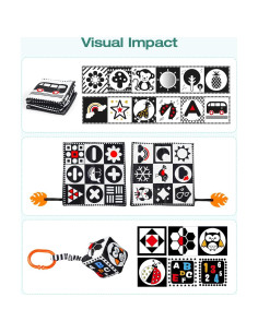 Conjunto de Juguetes Sensoriales para Bebés 0-12 Meses B&W 2