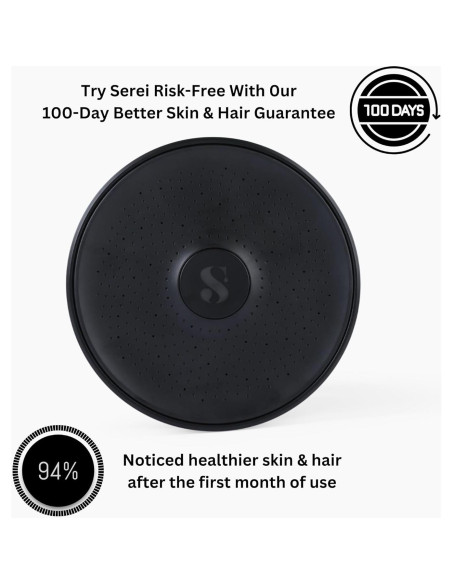 Cabezal de Ducha Filtrado Serei - Alta Presión, Negro, 7.57 L/min