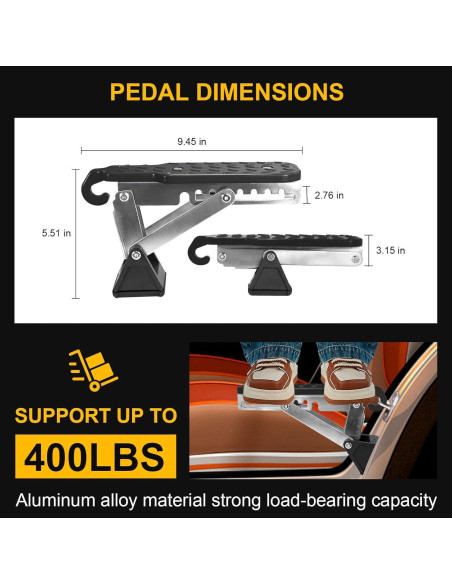 Escalón de puerta de coche SYMI SMMR universal negro 181 kg