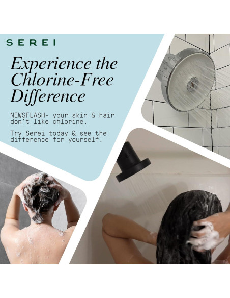 Cabezal de Ducha Filtrado Serei - Alta Presión, Negro, 7.57 L/min