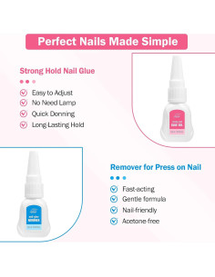 Pegamento de Uñas GELLAKTIK 15g + Removedor 15ml - Secado Rápido 2