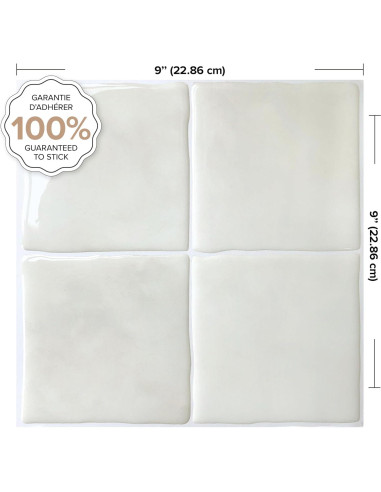 Azulejos Autoadhesivos Smart Tiles Oia Marfil 5 Hojas 22.86 cm