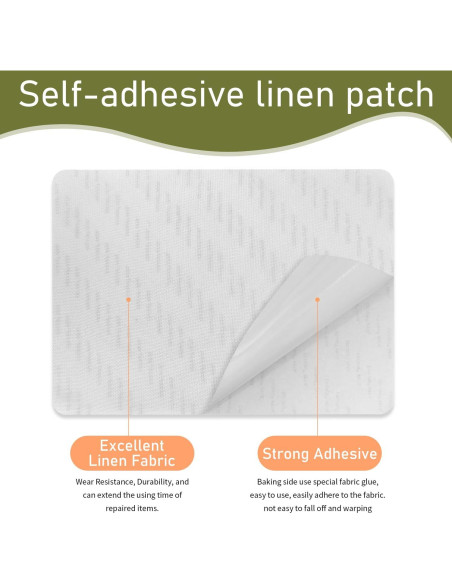 Parches de Tela de Lino Autoadhesivos CLINTT 20x28 cm 2 Pcs