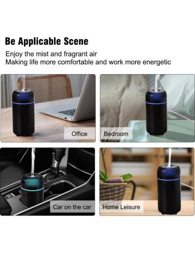 Difusor de Aroma Unee 100ml USB para Auto y Hogar Negro