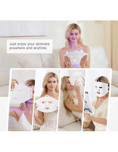 Máscara Facial LED Terapia de Luz IBORRIA 3 Colores 32x23cm