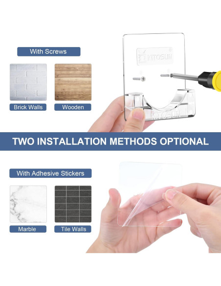 Soporte de Varilla de Cortina de Ducha Kitosun Adhesivo 8x8 cm