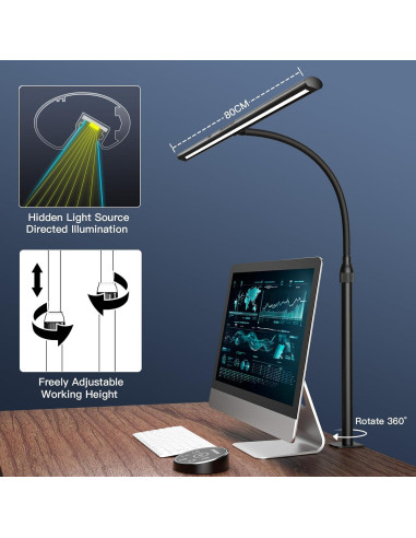 Lámpara de Escritorio EYOCEAN 80 cm 24W Regulable con Control Gestos