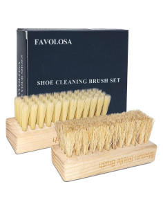 Juego de cepillos de limpieza de zapatos FAVOLOSA - 2 cepillos suaves y medianos