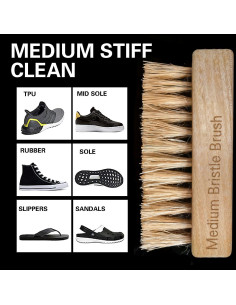 Juego de cepillos de limpieza de zapatos FAVOLOSA - 2 cepillos suaves y medianos 2