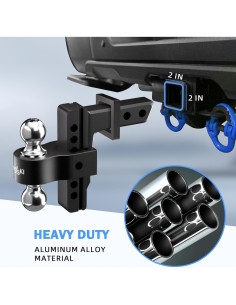 Enganche de Remolque Ajustable Onsski 6" para Camión Aluminio 2