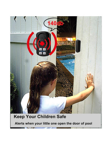 Alarma de Puerta Impermeable HENDUN 140 dB para Exterior