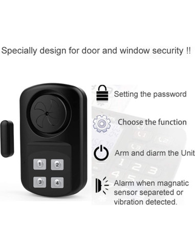 Alarma de Puerta Impermeable HENDUN 140 dB para Exterior