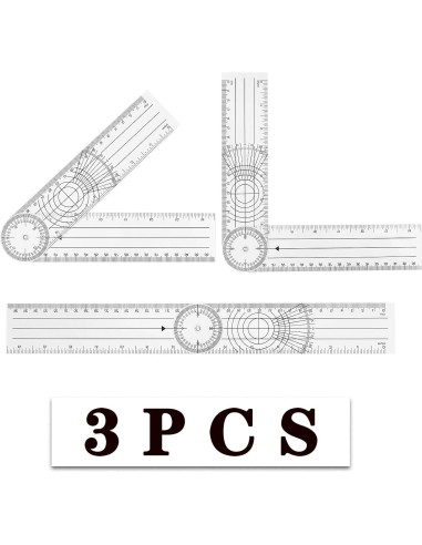 Reglas de Medición de Ángulo Aylifu 3 Piezas 360 Grados