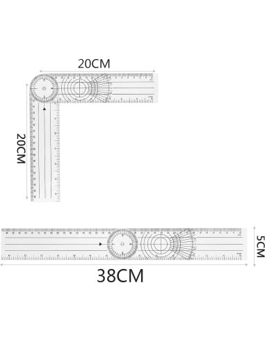 Reglas de Medición de Ángulo Aylifu 3 Piezas 360 Grados