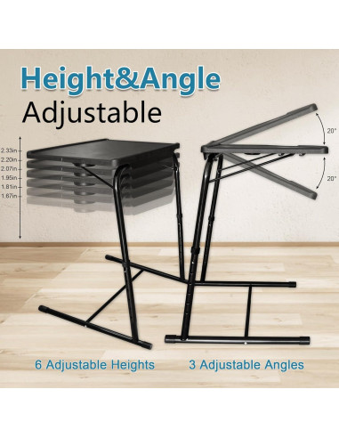 Mesa Plegable Ajustable MISZP V2 para TV y Trabajo - Negro