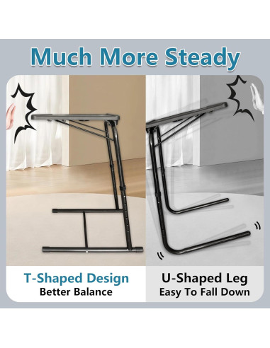 Mesa Plegable Ajustable MISZP V2 para TV y Trabajo - Negro