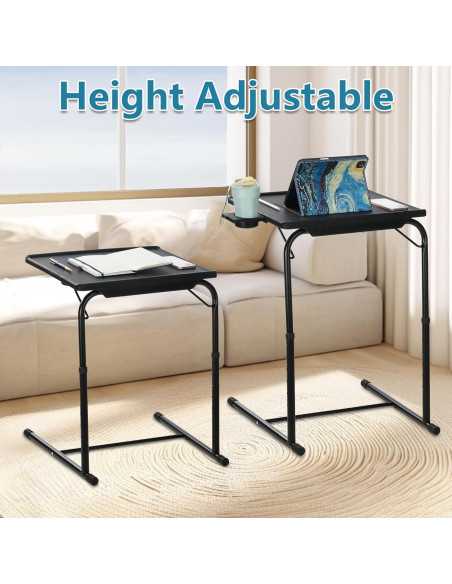 Mesa Plegable Ajustable MISZP V2 para TV y Trabajo - Negro