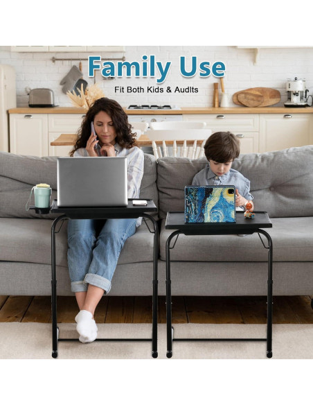 Mesa Plegable Ajustable MISZP V2 para TV y Trabajo - Negro