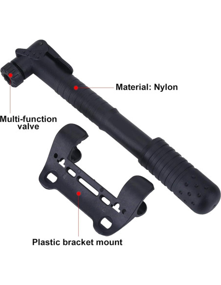 Mini bomba de bicicleta EBTOOLS 120 PSI portátil con soporte