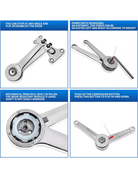 Bisagra de Soporte de Tapa XBLWIN 2 Piezas 18.14kg Plata