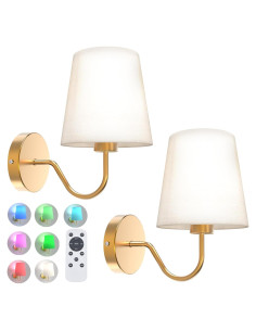 Juego de 2 Apliques de Pared Inalámbricos CS COSDDI LED 7 Colores