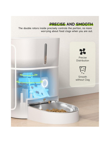 Fuente de Agua para Gatos 4.5L + Comedero Automático APETDOLA