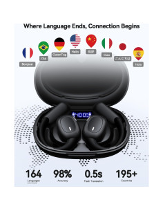 Auriculares Traductores AI Phegittg T68 80H Negro 163 Idiomas 2