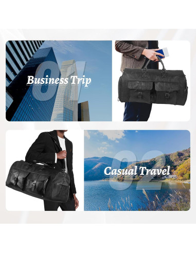 Bolsa de Ropa Convertible L-ife 2 en 1 Duffle 45L Negro