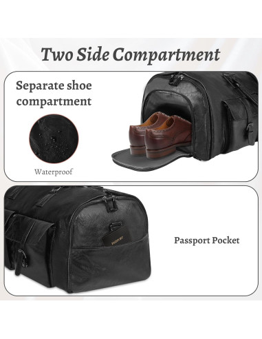 Bolsa de Ropa Convertible L-ife 2 en 1 Duffle 45L Negro