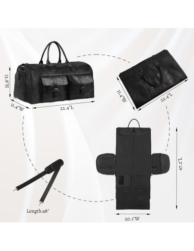 Bolsa de Ropa Convertible L-ife 2 en 1 Duffle 45L Negro