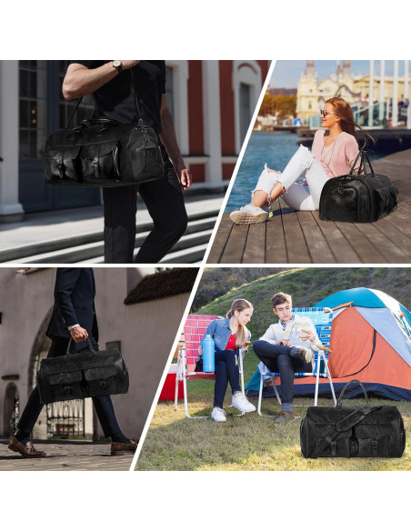 Bolsa de Ropa Convertible L-ife 2 en 1 Duffle 45L Negro