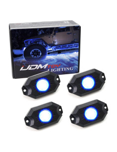 Kit de Luces LED de Roca 9W iJDMTOY 4 Piezas Azul IP68