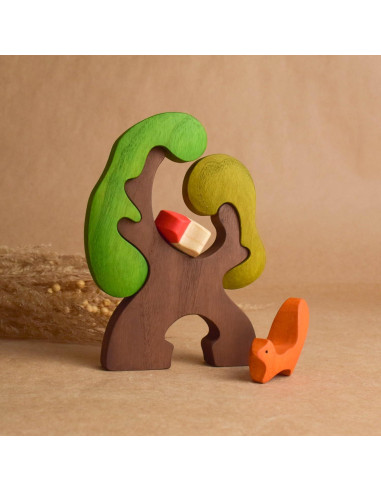 Rompecabezas de Madera Ardilla Hecho a Mano 15x11 cm