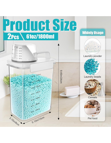 Dispensador de Detergente para Ropa Boocalny 2 Paquetes 1.8kg