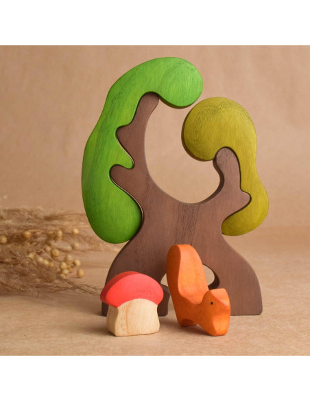 Rompecabezas de Madera Ardilla Hecho a Mano 15x11 cm