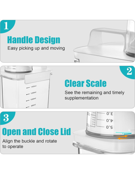 Dispensador de Detergente para Ropa Boocalny 2 Paquetes 1.8kg