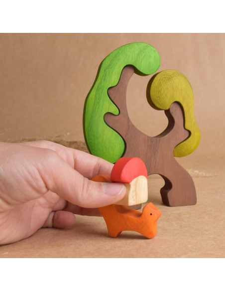 Rompecabezas de Madera Ardilla Hecho a Mano 15x11 cm