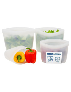 Bolsas de Silicona Reutilizables Annaklin 4 Piezas 2400ml