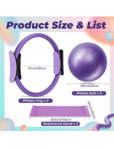 Kit de Pilates 9 Piezas VioraWhite - Anillos, Pelotas y Bandas 2