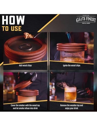 Kit de Ahumador de Whiskey G&J's Finest con Antorcha y Astillas