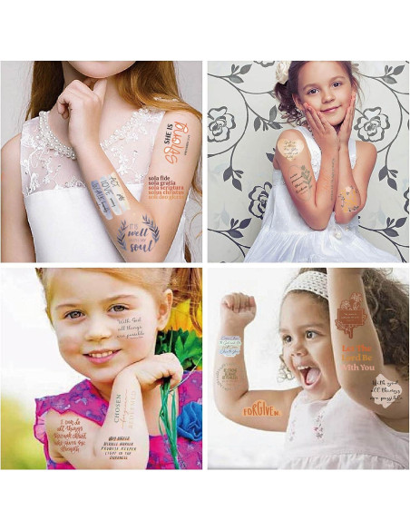 10 Hojas de Tatuajes Temporales Cristianos TOAYWANG 10 Hojas de Tatuajes Temporales Cristianos TOAYWANG