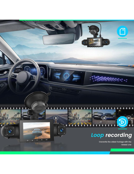 Cámara de Salpicadero CAMECHO 4 Canales 1080P con Visión Nocturna