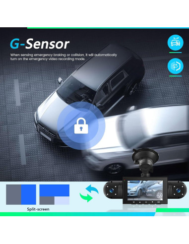 Cámara de Salpicadero CAMECHO 4 Canales 1080P con Visión Nocturna