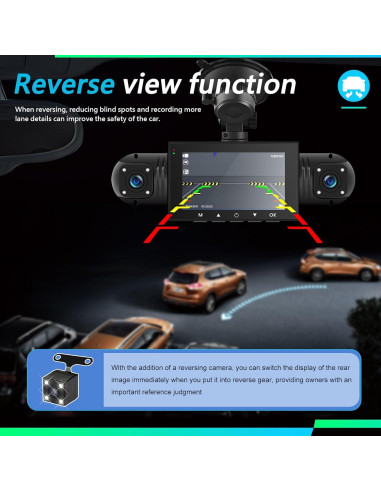 Cámara de Salpicadero CAMECHO 4 Canales 1080P con Visión Nocturna